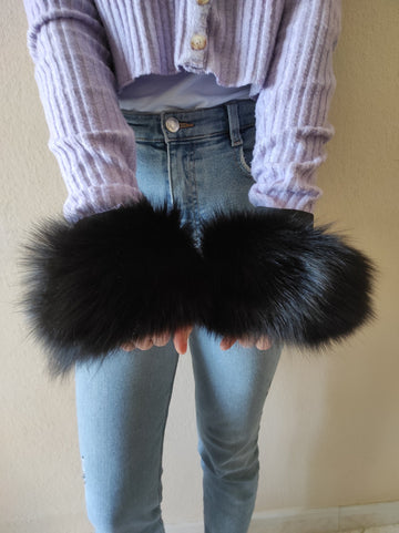 Black Fox Fur Cuffs
